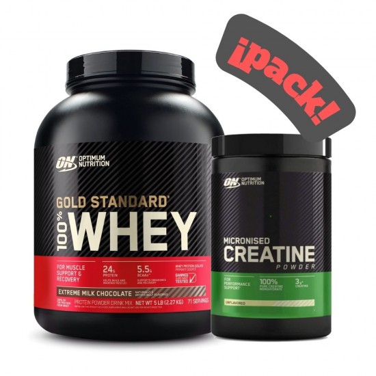 Pack 100% Whey Gold Standard 5 Lbs + Creatine Monohydrate 317Gr.